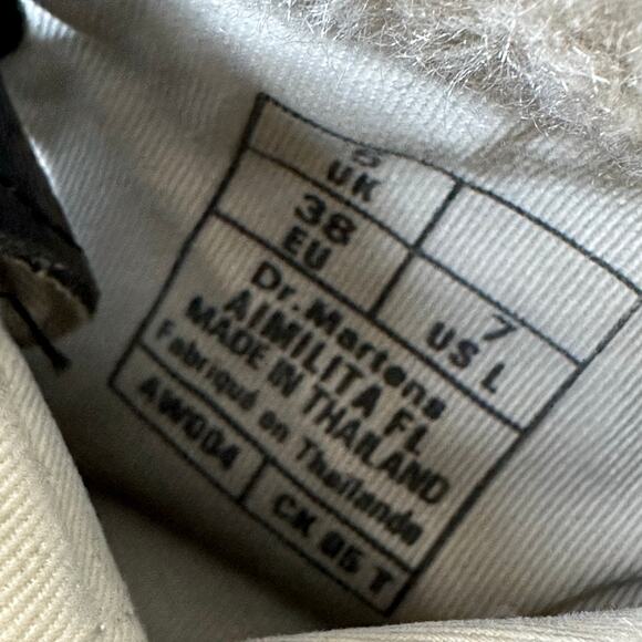 Dr. Martens Aimilita Faux Fur Lined Leather High Boots Black Milled Nappa Size 7 - Picture 9 of 10